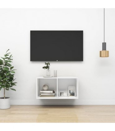 vidaXL Wall-mounted TV Cabinet White 37x37x72 cm Engineered Wood