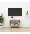 vidaXL Wall-mounted TV Cabinet Sonoma Oak 37x37x72 cm Engineered Wood