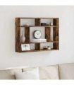 vidaXL Wall Shelf Smoked Oak 75x16x55 cm Engineered Wood