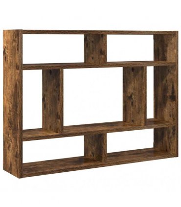vidaXL Wall Shelf Smoked Oak 75x16x55 cm Engineered Wood