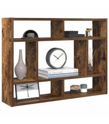 vidaXL Wall Shelf Smoked Oak 75x16x55 cm Engineered Wood