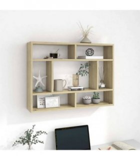 vidaXL Wall Shelf Sonoma Oak 75x16x55 cm Engineered Wood