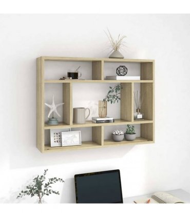 vidaXL Wall Shelf Sonoma Oak 75x16x55 cm Engineered Wood