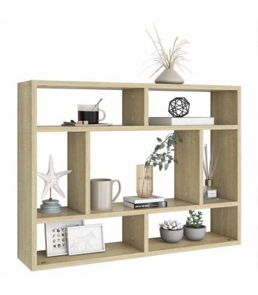 vidaXL Wall Shelf Sonoma Oak 75x16x55 cm Engineered Wood