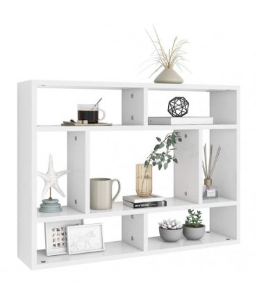 vidaXL Wall Shelf White 75x16x55 cm Engineered Wood