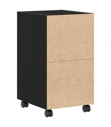 vidaXL Wheeled Side Cabinet Black Oak 33 x 38 x 60 cm Engineered Wood