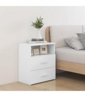 vidaXL Bed Cabinets 2 pcs White 50x32x60 cm