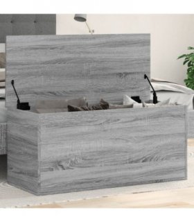 vidaXL Storage Box Grey Sonoma 100x42x46 cm Engineered Wood — Size: 100 x 42 x 46 cm