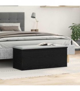 vidaXL Storage Box Black Oak 90 x 35 x 35 cm Engineered Wood