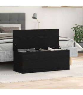 vidaXL Storage Box Black Oak 102 x 35 x 35 cm Engineered Wood