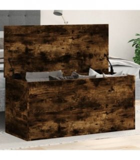 vidaXL Storage Box Smoked Oak 100x42x46 cm Engineered Wood — Size: 100 x 42 x 46 cm