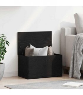 vidaXL Storage Box Black Oak 60 x 35 x 35 cm Engineered Wood
