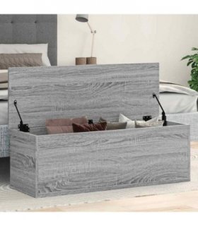 vidaXL Storage Box Grey Sonoma 102x35x35 cm Engineered Wood — Size: 102 x 35 x 35 cm