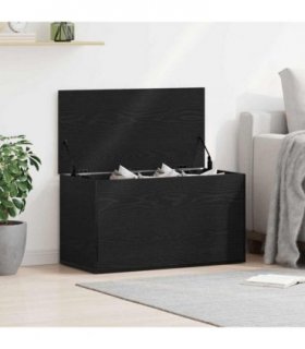 vidaXL Storage Box Black Oak 84 x 42 x 46 cm Engineered Wood