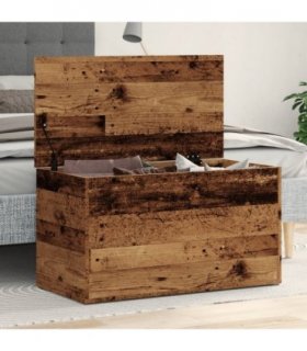 vidaXL Storage Chest Old Wood 84x42x46 cm Engineered Wood — Size: 84 x 42 x 46 cm