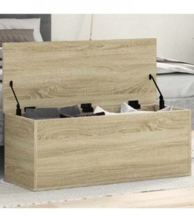 vidaXL Storage Box Sonoma Oak 90x35x35 cm Engineered Wood — Size: 90 x 35 x 35 cm