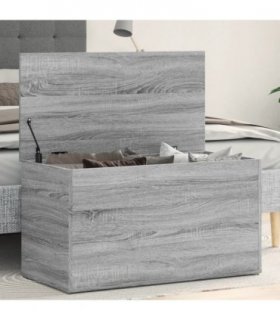 vidaXL Storage Chest Grey Sonoma 84x42x46 cm Engineered Wood — Size: 84 x 42 x 46 cm