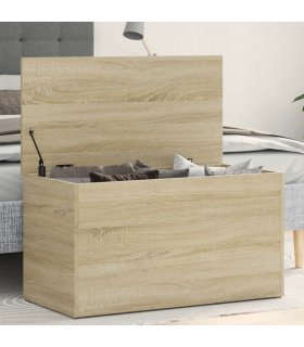 vidaXL Storage Chest Sonoma Oak 84x42x46 cm Engineered Wood — Size: 84 x 42 x 46 cm