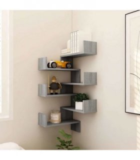 vidaXL Wall Corner Shelves 2 pcs Grey Sonoma 40x40x50 cm Engineered Wood