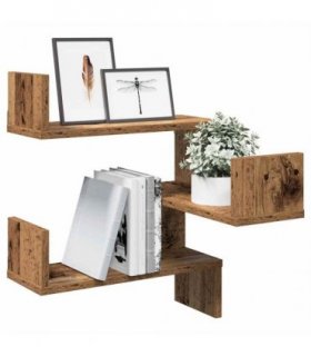 vidaXL Wall Shelf Wall-Mounted Old Wood 40 x 40 x 49.5 cm