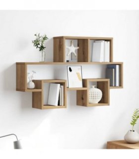 vidaXL Wall Shelf Artisan oak 82 x 15 x 51 cm Engineered wood