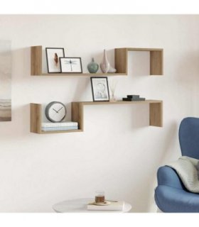 vidaXL Wall Shelves 2 pcs Artisan Oak 100x15x20 cm Engineered Wood