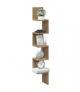 vidaXL Wall Corner Shelf Artisan Oak 20x20x127.5 cm Engineered Wood — Size: 20 x 20 x 127.5 cm