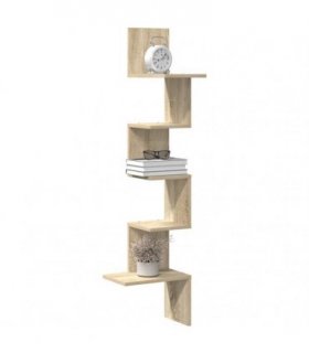 vidaXL Wall Corner Shelf Sonoma Oak 32x32x127,5 cm Engineered Wood — Size: 32 x 32 x 127.5 cm