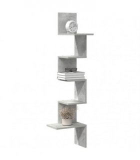 vidaXL Wall Corner Shelf Concrete Grey 32x32x127,5 cm Engineered Wood — Size: 32 x 32 x 127.5 cm