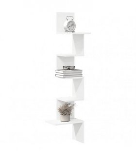 vidaXL Wall Corner Shelf White 32x32x127,5 cm Engineered Wood — Size: 32 x 32 x 127.5 cm