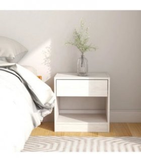 vidaXL Bedside Cabinet White 40x31x40 cm Solid Pinewood