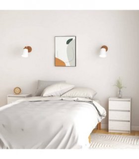 vidaXL Bedside Cabinets 2 pcs White 40x29.5x64 cm Solid Pine Wood