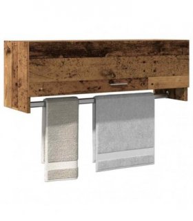 vidaXL Wardrobe Old Wood 100x32.5x35 cm Engineered Wood — Size: 100 x 32.5 x 35 cm