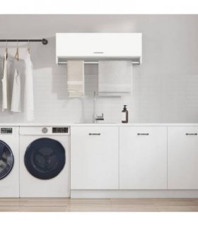vidaXL Wardrobe White 100x32.5x35 cm Engineered Wood — Size: 100 x 32.5 x 35 cm