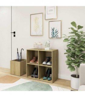 vidaXL Hall Shoe Cabinet Sonoma Oak 105x35.5x70 cm Engineered Wood