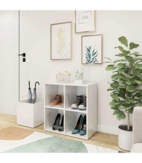 vidaXL Hall Shoe Cabinet High Gloss White 105x35.5x70 cm Engineered Wood