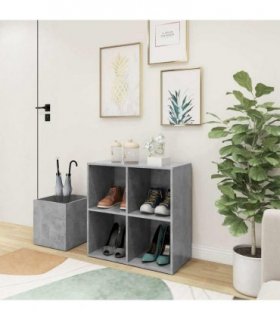 vidaXL Hall Shoe Cabinet Concrete Grey 105x35.5x70 cm Engineered Wood