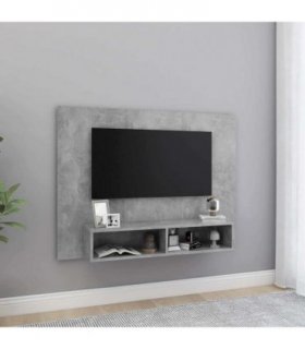 vidaXL Wall TV Cabinet Concrete Grey 120x23.5x90 cm Engineered Wood