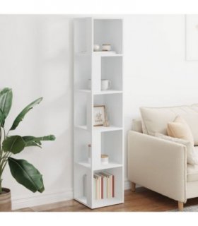 vidaXL Corner Cabinet White 33x33x164.5 cm Engineered Wood — Size: 33 x 33 x 164.5 cm