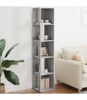 vidaXL Corner Cabinet Concrete Grey 33x33x164.5 cm Engineered Wood — Size: 33 x 33 x 164.5 cm