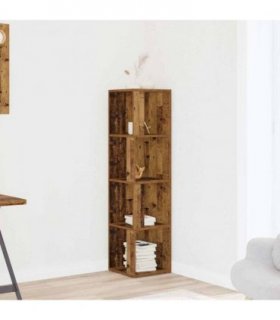 vidaXL Corner Cabinet Old Wood 33x33x132 cm Engineered Wood — Size: 33 x 33 x 132 cm