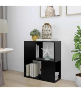 vidaXL Book Cabinet | Black | Engineered wood | Medium | Book Cabinet — Size: 60 x 24 x 63 cm