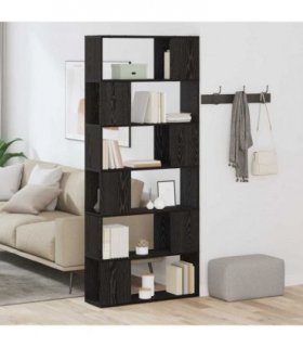 vidaXL TV Cabinet Set Black 80 x 24 x 186 cm Engineered Wood — Colour: Black oak