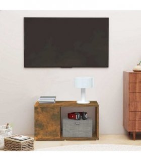 vidaXL TV Cabinet Smoked Oak 60x24x32cm Engineered Wood — Size: 60 x 24 x 32 cm