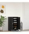 vidaXL Shoe Cabinet Black Oak 60x35x92 cm Engineered Wood — Size: 60 x 35 x 92 cm, Model: shoe cabinet with door