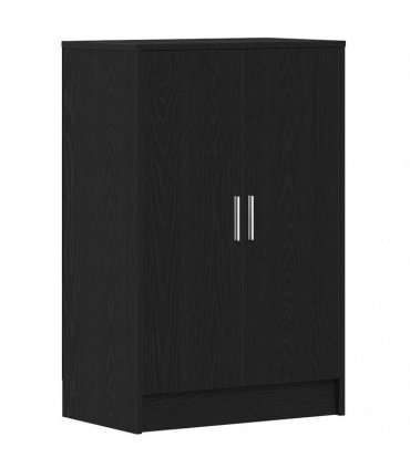 vidaXL Shoe Cabinet Black Oak 60x35x92 cm Engineered Wood — Size: 60 x 35 x 92 cm, Model: shoe cabinet with door