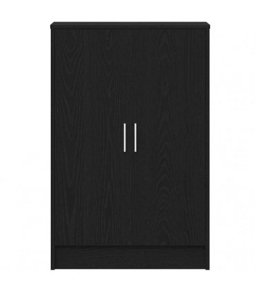 vidaXL Shoe Cabinet Black Oak 60x35x92 cm Engineered Wood — Size: 60 x 35 x 92 cm, Model: shoe cabinet with door