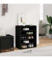 vidaXL Shoe Cabinet Black 60x35x70 cm Engineered Wood — Size: 60 x 35 x 70 cm, Model: shoe cabinet without door