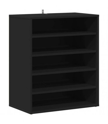 vidaXL Shoe Cabinet Black 60x35x70 cm Engineered Wood — Size: 60 x 35 x 70 cm, Model: shoe cabinet without door