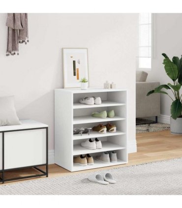 vidaXL Shoe Cabinet White 60x35x70 cm Engineered Wood — Size: 60 x 35 x 70 cm, Model: shoe cabinet without door